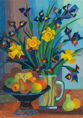 Stillleben mit Blumen und Früchten