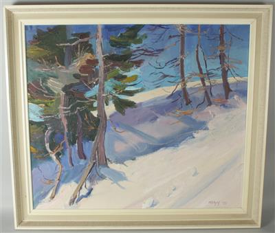 "Bäume im Schnee" by Willi Gotzl - Auction record, sale price, and art valuation. Compare with similar artists and explore comparable artworks.