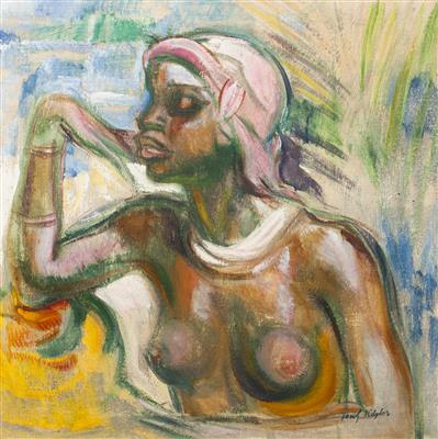 Coloured Woman by Josef Kitzler - Auction record, sale price, and art valuation. Compare with similar artists and explore comparable artworks.