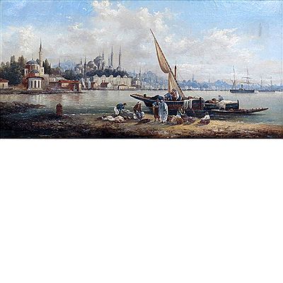 Sample artwork by Anton Schoth (1859 - 1906), known for coastal, seascape, figure, genre painting - View similar artists and auction records