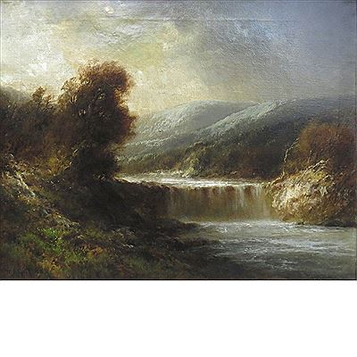 Falls in a Mountainous Landscape