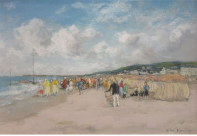 Plage a Trouville by Andre des Fontaines - Auction record, sale price, and art valuation. Compare with similar artists and explore comparable artworks.