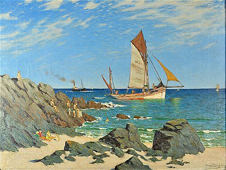 'The Frenchman' as she passes Porthgwidden Beach, St Ives by George Fagan Bradshaw - Auction record, sale price, and art valuation. Compare with similar artists and explore comparable artworks.