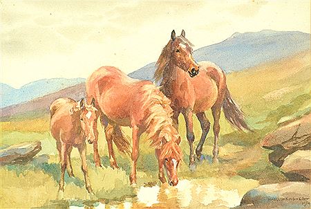 Dartmoor Ponies by Mabel Amber Kingwell - Auction record, sale price, and art valuation. Compare with similar artists and explore comparable artworks.