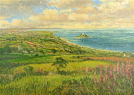 Mounts Bay from above Madron
