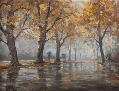 "Herbstliche Regenstimmung am Rennweg in Innsbruck"