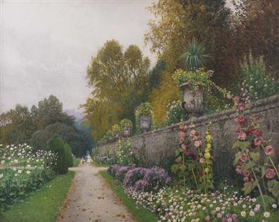 "Sommerliche Idylle im Salzburger Mirabellgarten mit Blick auf die Festung Hohensalzburg"