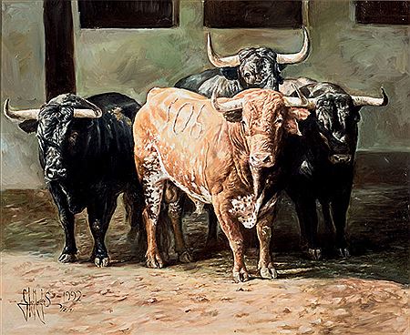 Toros en los corrales by Eloy Morales Ramiro - Auction record, sale price, and art valuation. Compare with similar artists and explore comparable artworks.