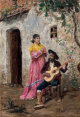"La cantaora y el guitarrista" by Jose De Larrocha Y Gonzalez - Auction record, sale price, and art valuation. Compare with similar artists and explore comparable artworks.