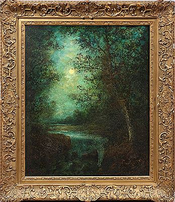 Sample artwork by Hudson Mindell Kitchell (1862 - 1944), known for nocturnal landscape and marine painting - View similar artists and auction records