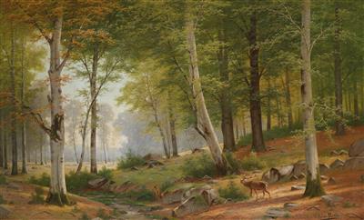 Romantic Landscape with Red Deer at the Stream's Edge by Jacobus Johannes Poorten - Auction record, sale price, and art valuation. Compare with similar artists and explore comparable artworks.