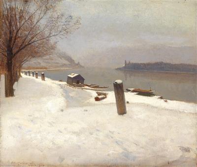 The Danube between Dürnstein and Weißenkirchen in Winter
