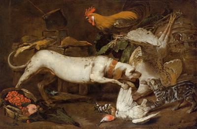 Still life with dog; and Still life with pheasant, goose and peacock (2)