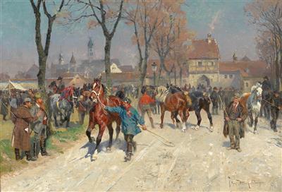 Horse Market by Max Joseph Pitzner - Auction record, sale price, and art valuation. Compare with similar artists and explore comparable artworks.