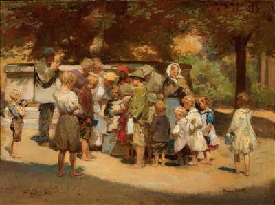“Klostersuppe in Stift Klosterneuburg”, (Soup for the Poor at Klosterneuburg Monastery) by Franz Horst - Auction record, sale price, and art valuation. Compare with similar artists and explore comparable artworks.