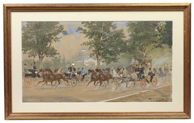 Erzherzog Franz Ferdinand sowie zahlreiche Mitglieder des kaiserlichen Hofes bei der Ausfahrt vor der Rotunde im Wiener Prater by Hans Gottfried Wilda - Auction record, sale price, and art valuation. Compare with similar artists and explore comparable artworks.