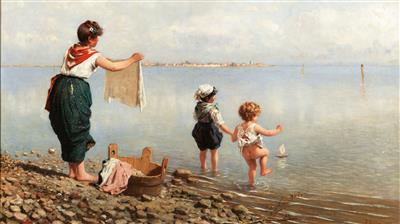Venetian Washerwoman, Murano in the background