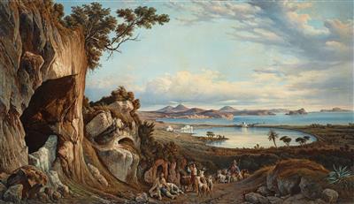 The Lago d’Averno, Pozzuoli by Consalvo Carelli - Auction record, sale price, and art valuation. Compare with similar artists and explore comparable artworks.