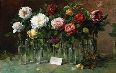 “Roses Primées” by Hubert (Josse-Lambert) Bellis - Auction record, sale price, and art valuation. Compare with similar artists and explore comparable artworks.