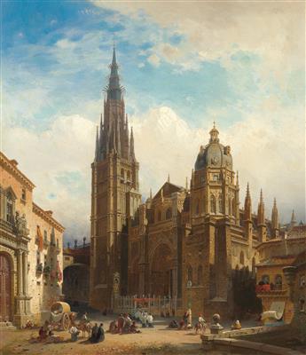 View of Toledo Cathedral with Corpus Christi Procession