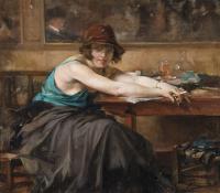 Femme dans un café by Jean Leon Gouweloos - Auction record, sale price, and art valuation. Compare with similar artists and explore comparable artworks.