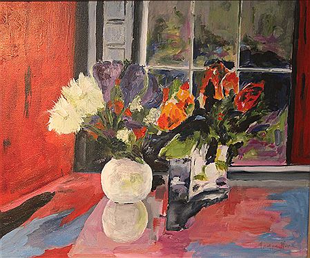 STILL LIFE WITH VASES AND FLOWERS by Norman Moore - Auction record, sale price, and art valuation. Compare with similar artists and explore comparable artworks.