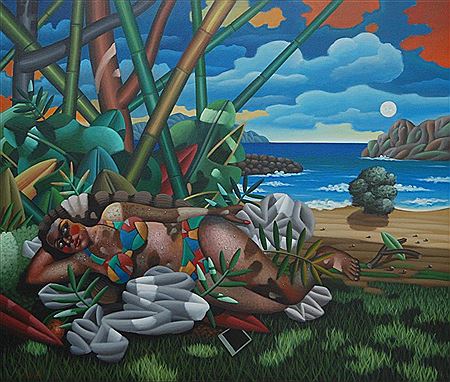 'Mujer Recostada en la Playa' or 'Woman Lying on the Beach'