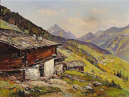 Sample artwork by Emil Brehm (1880 - 1954), known for landscape painting - View similar artists and auction records