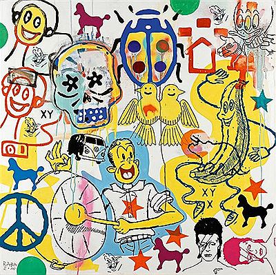 Sample artwork by Raba (Born 1957), known for street art painting - View similar artists and auction records
