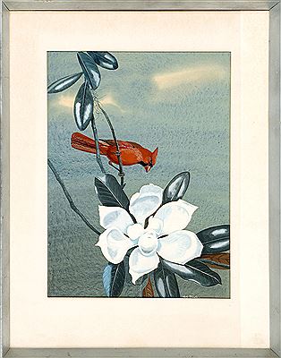 Cardinal and Magnolia