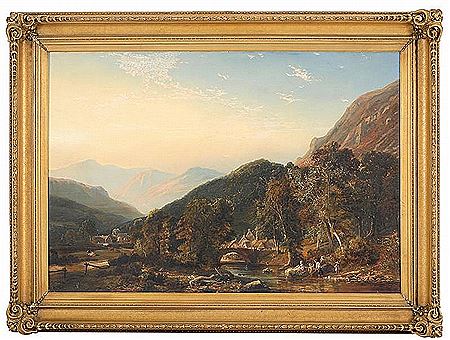 Sample artwork by John Faulkner (1835 - 1894), known for atmospheric watercolor landscape paintings - View similar artists and auction records