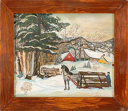 Winter logging scene