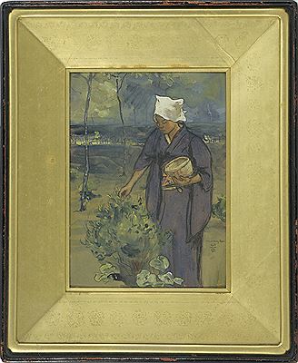 Portrait of a Japanese woman in a garden