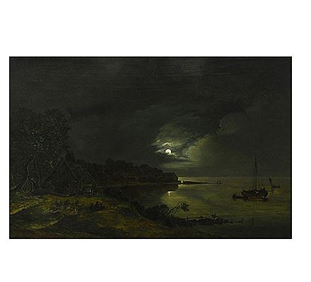 DÄNISCHE KÜSTENLANDSCHAFT BEI MONDSCHEIN / DANISH COASTAL LANDSCAPE AT MOONLIGHT