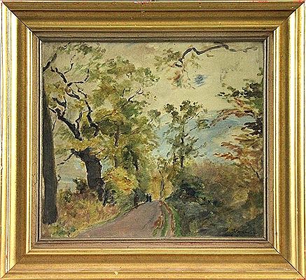"Herbstliche Allee mit Spaziergängern"