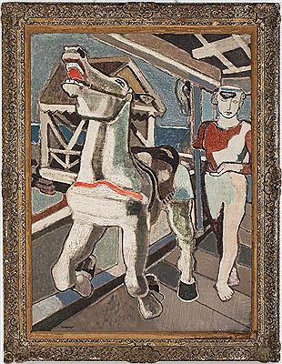 Roar of the Wooden Horse by Eric Isenburger - Auction record, sale price, and art valuation. Compare with similar artists and explore comparable artworks.