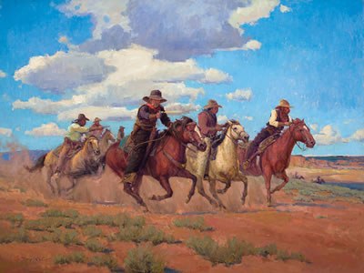 The Posse by John DeMott - Auction record, sale price, and art valuation. Compare with similar artists and explore comparable artworks.