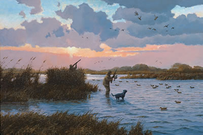 Sample artwork by David Drinkard (1948 - 2016), known for wildlife, dogs and landscape painting - View similar artists and auction records