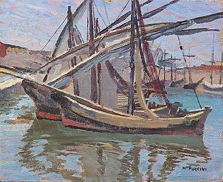 Barche in porto by Mario Puccini - Auction record, sale price, and art valuation. Compare with similar artists and explore comparable artworks.