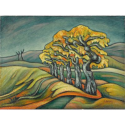 LANDSCAPE WITH ROW OF TREES