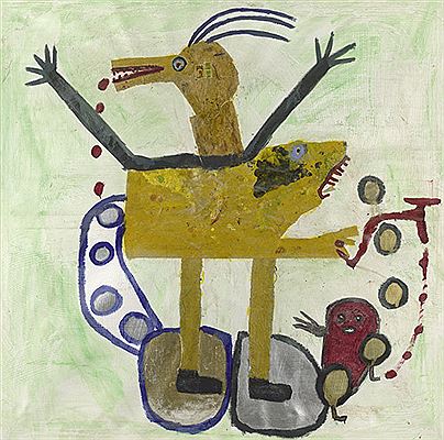 "Schweinehundvogel in Grün"