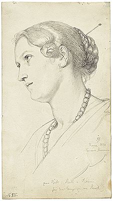 Bildnis der Francesca Primavera mit Flechtfrisur