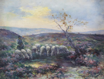 A Sheperd and his Herd at Dawn