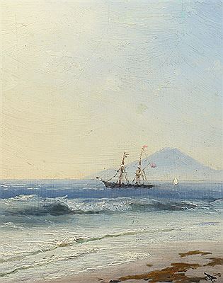 Ship at Sea off the Island of Capri