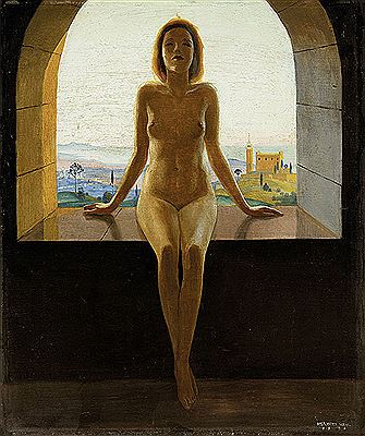 Mädchen-Akt am Fenster 1930
