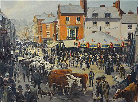 Cattle Fair at Market Harborough, circa 1890