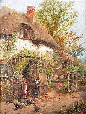Child Outside a Cottage