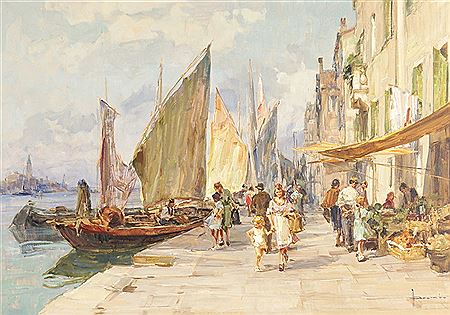 Hafenpromenade mit Booten