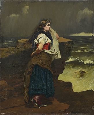 Fischermädchen am Meer