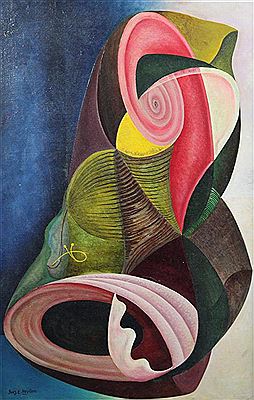 Surrealist Composition c.1940 by Inez Estella Hoyton - Auction record, sale price, and art valuation. Compare with similar artists and explore comparable artworks.